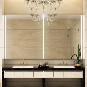 Beautiful and elegant bathroom vanity mirrors with integrated LED lightings.