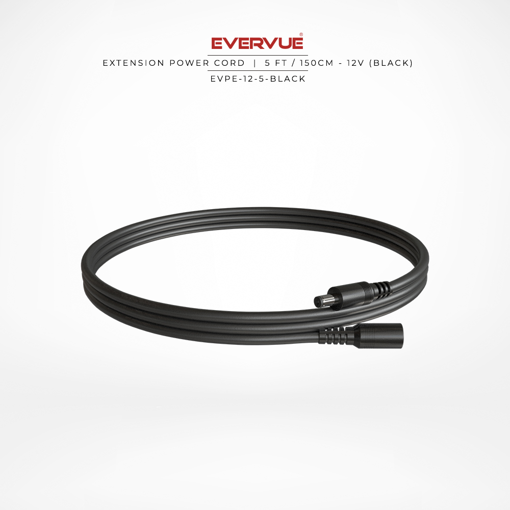 Black extension power cord for smart televisions.
